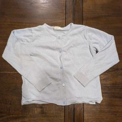 Mango Girls Buttoned Cardigan, Cotton, Blue, 7/8