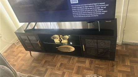 Gold /Black/glass tv stand