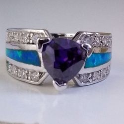 Size 5 Amethyst Opal NEW Sterling Silver Ring!!! 💜💍