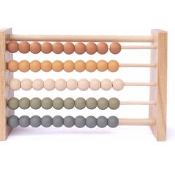 Boho Abacus - STEM Toy- Boho Nursery Decor and Playroom Decor- Math Toddler Toy with Beads- Montessori Toys - Aesthetic Modern Educational Wooden Toys