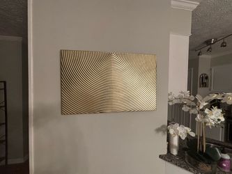 Gold Textured Concentric Circle Wall Art