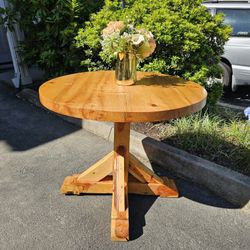 MARVELOUS Modern Solid Wood Round Dining Table Kitchen Table 