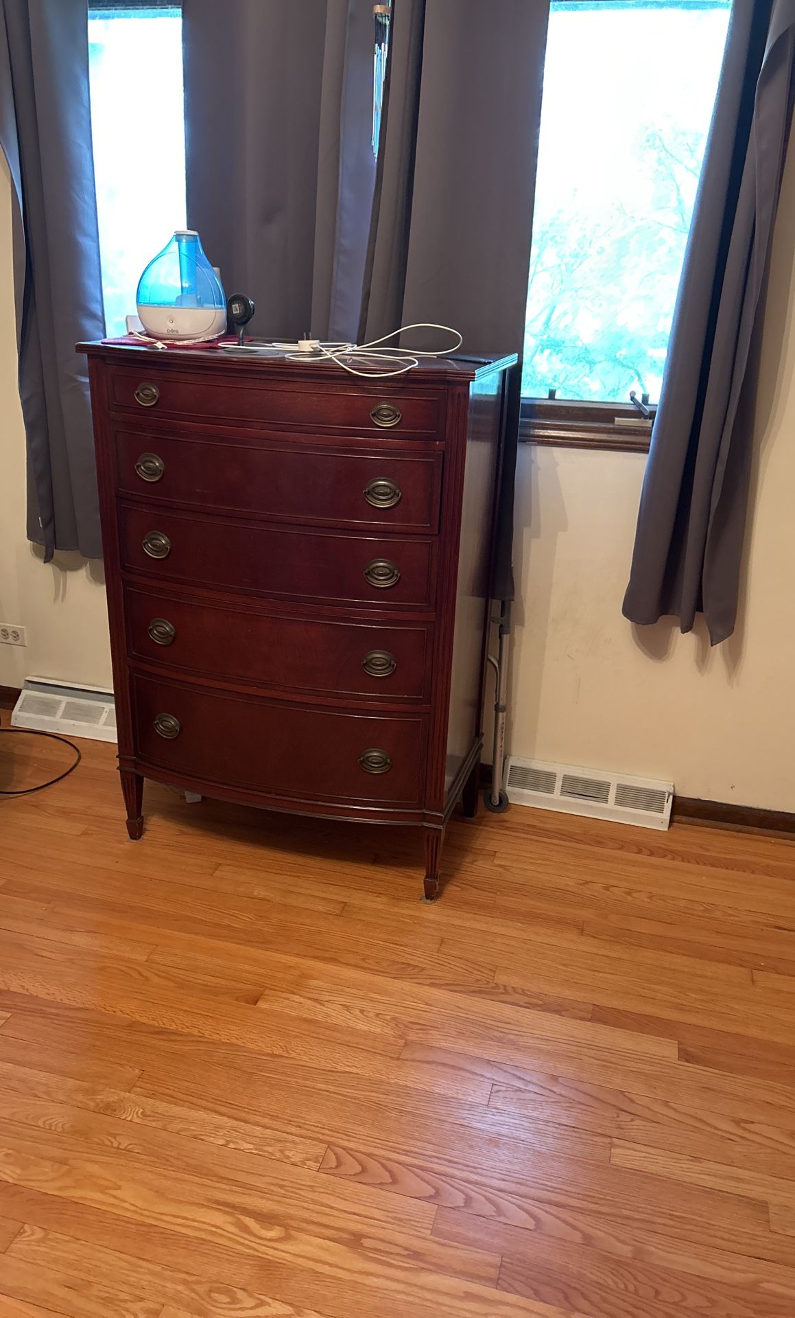 Antique Dresser And Desk With Glass Top
