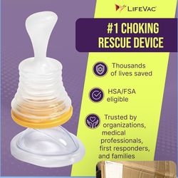 LifeVac Yellow Travel Kit 2 Pack - Portable Suction Rescue Device, First Aid Kit for Kids and Adults, Portable Airway Suction Device for Children and 