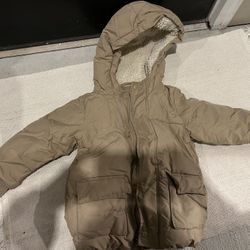 Old Navy Brown Hooded Winter Jacket - Size 2T