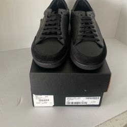 Saint Laurent Low Top Sneakers Black Leather New 46