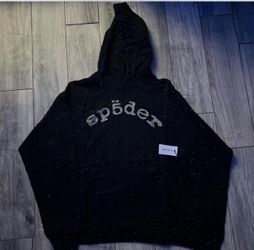 Sp5der VVS RHINESTONE BLACK HOODIE