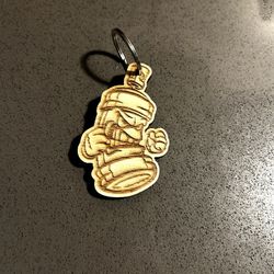 Laser Engraved Wooden Spray Can Keychain 