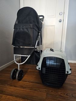 Carrito para perro y jaula