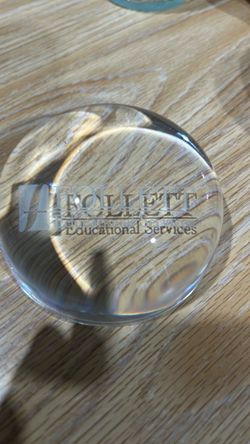 Follett Educational Services Glass Paperweight