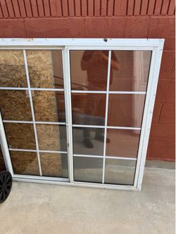 48 x48 inches window and  32 x 80 door with blinds