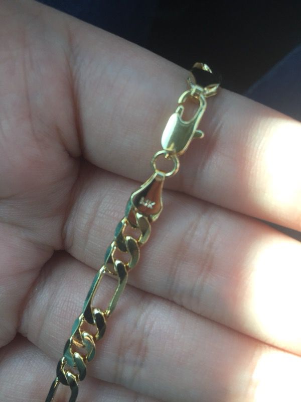 14k gold plated figaro chain