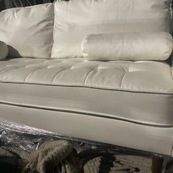 White Leather Sofa 