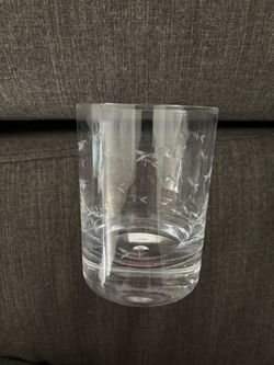 Pottery Barn 7 Piece Cocktail Glasses • Etched Fish Heavy Bottom Quality Fine Barware