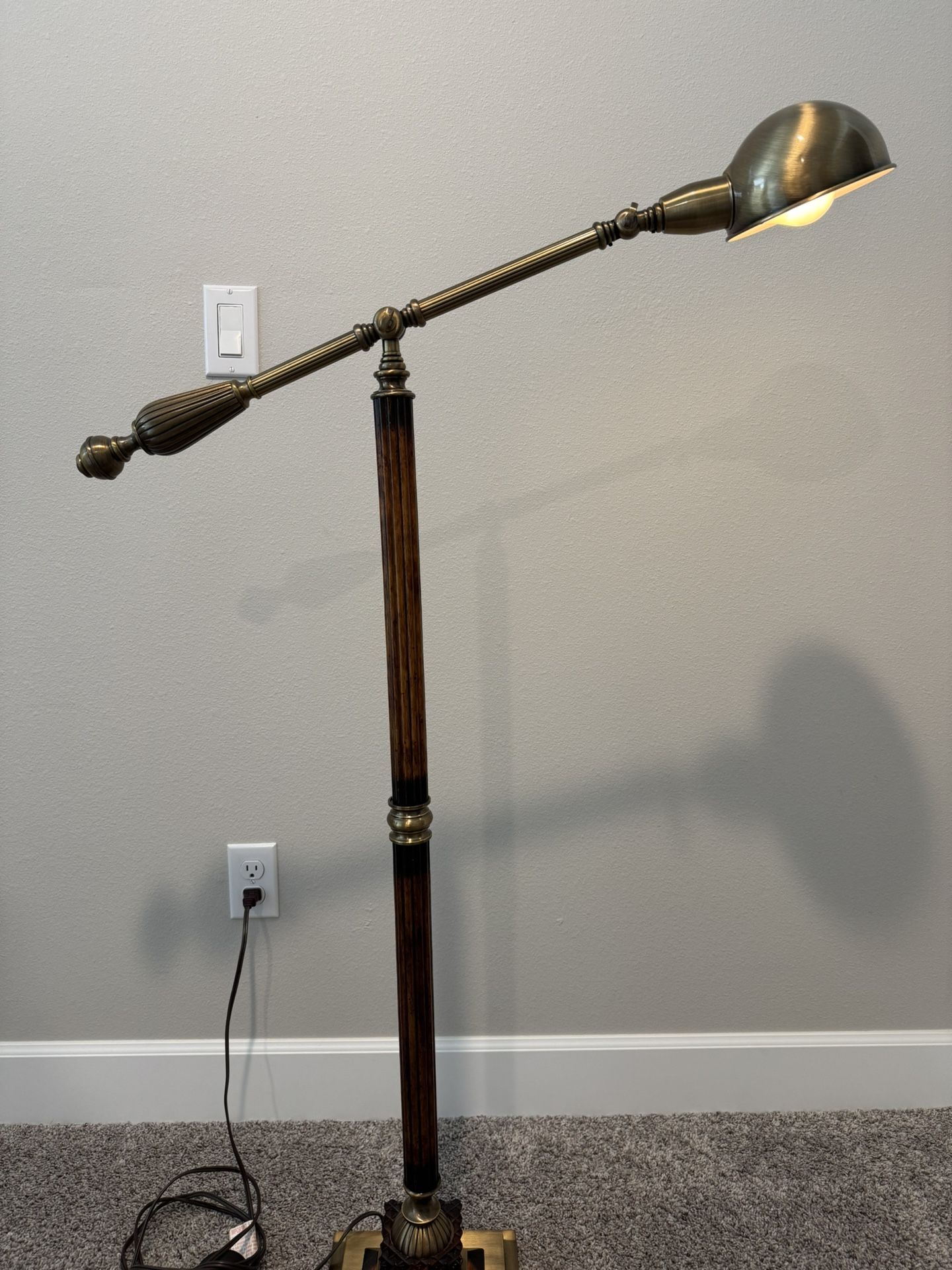 Uttermost Dalton Wood Metal Arm Floor Lamp