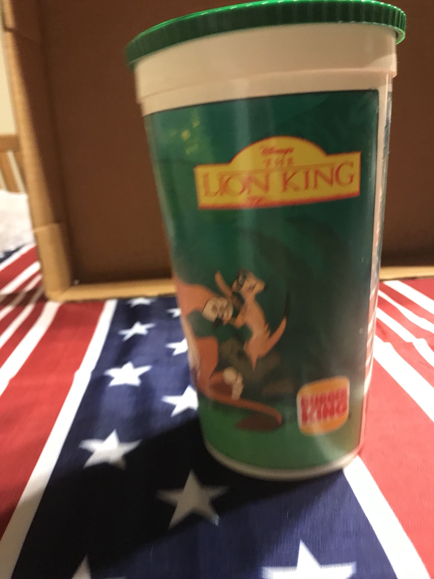 Lion king Burger King cup with lid