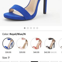 New Blue High Heels Size 7 