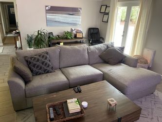 Couch with ottoman.