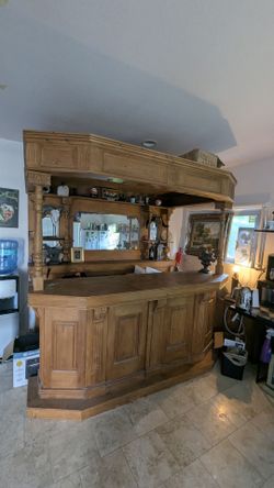 Antique teak wood bar