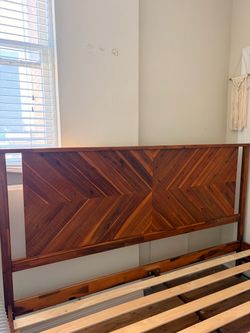 Solid Wood King Bed Frame – $300