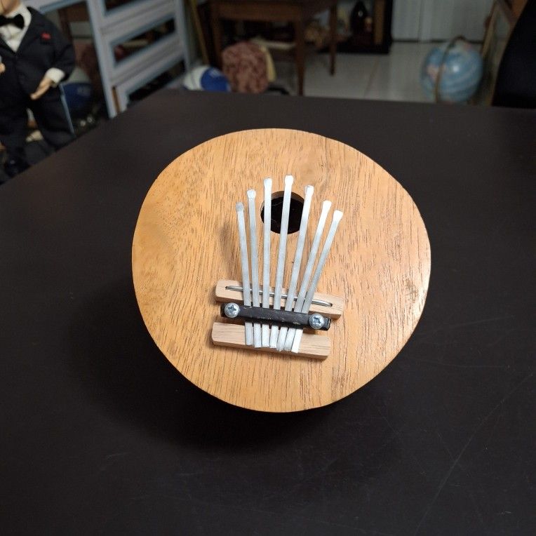 Hand Crafted Kalimba Coconut Shell 7 Key Thumb Piano Musical Instrument- Looks Like New 