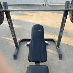 Weight Bench Bar And Rack 300lbs Plates 