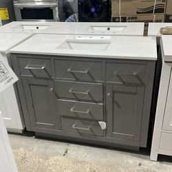 48 x19  Gray  shaker bathroom vanity