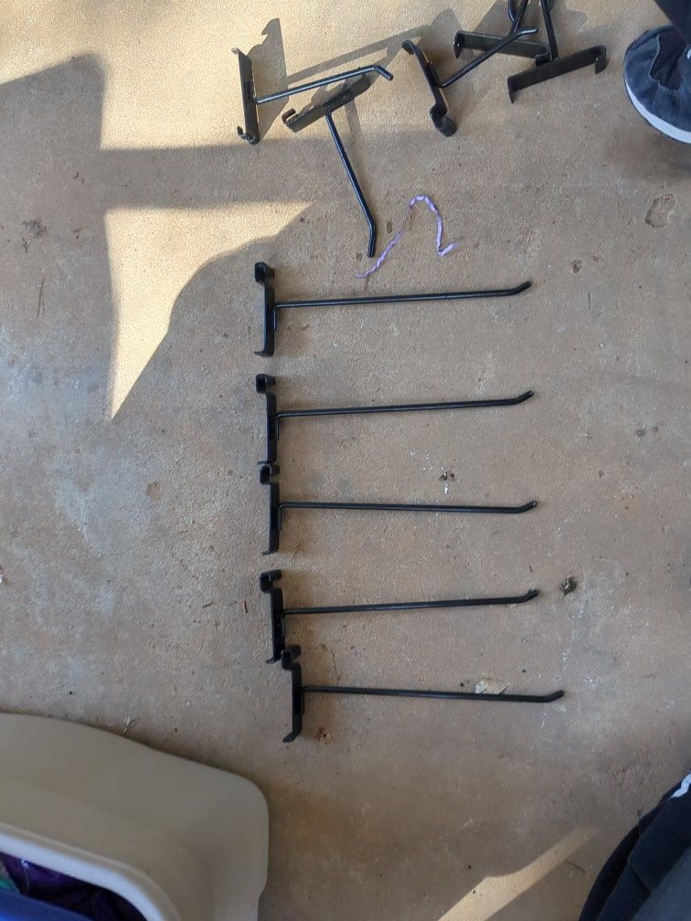 5 Large Black Slatwall Hooks For Organizing