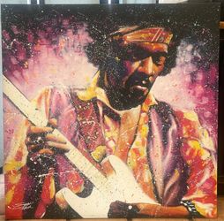 ** Jimi Hendrix Stephen Fishwick Canvas Print **