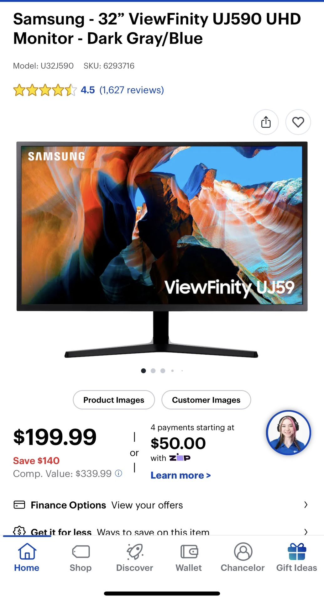 Samsung U32J590UQ 32” 4K Monitor