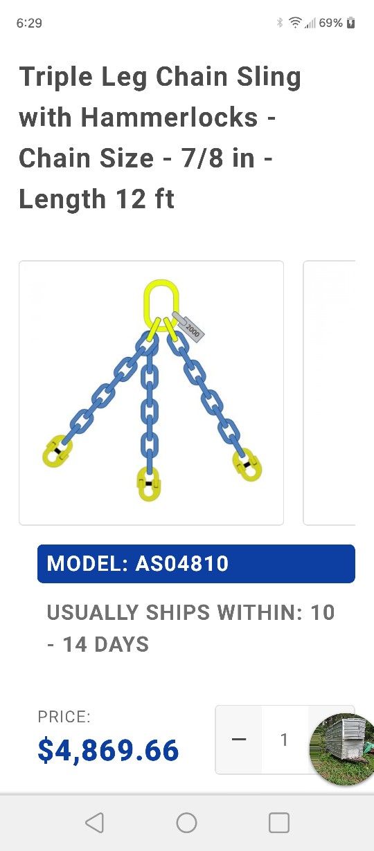 Chain Hoist. With Clamps