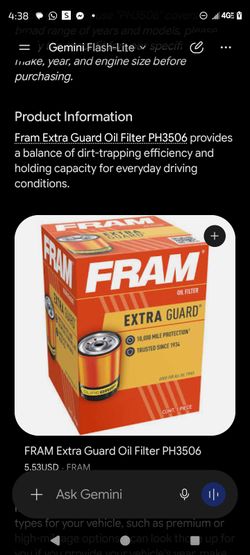 FRAM -Extra Guard PH3506 Oil Filter