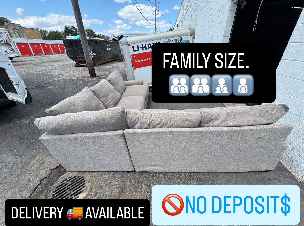 Broyhill Sectional Couch Light Grey L Shaped