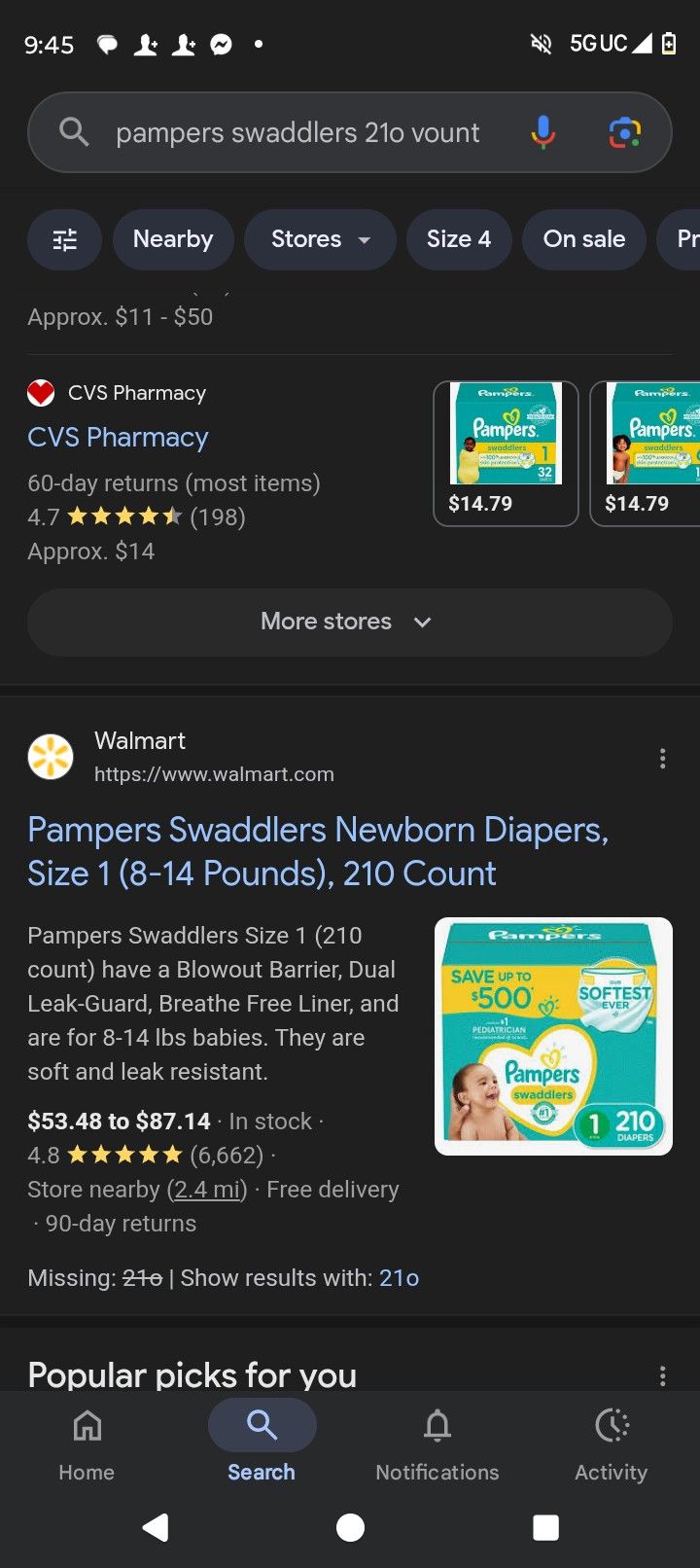 Pampers Swaddlers Newborn And Size 1