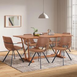 Set of 4 Faux Leather Dining Chairs