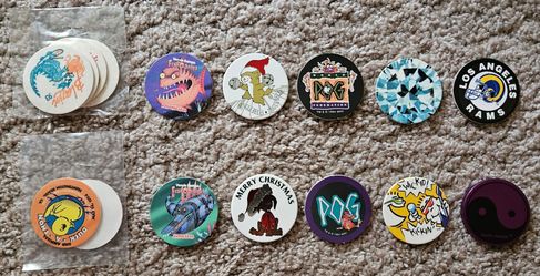 Lot of 56 Vintage 90s Pogs Collection Assorted Milk Caps POG