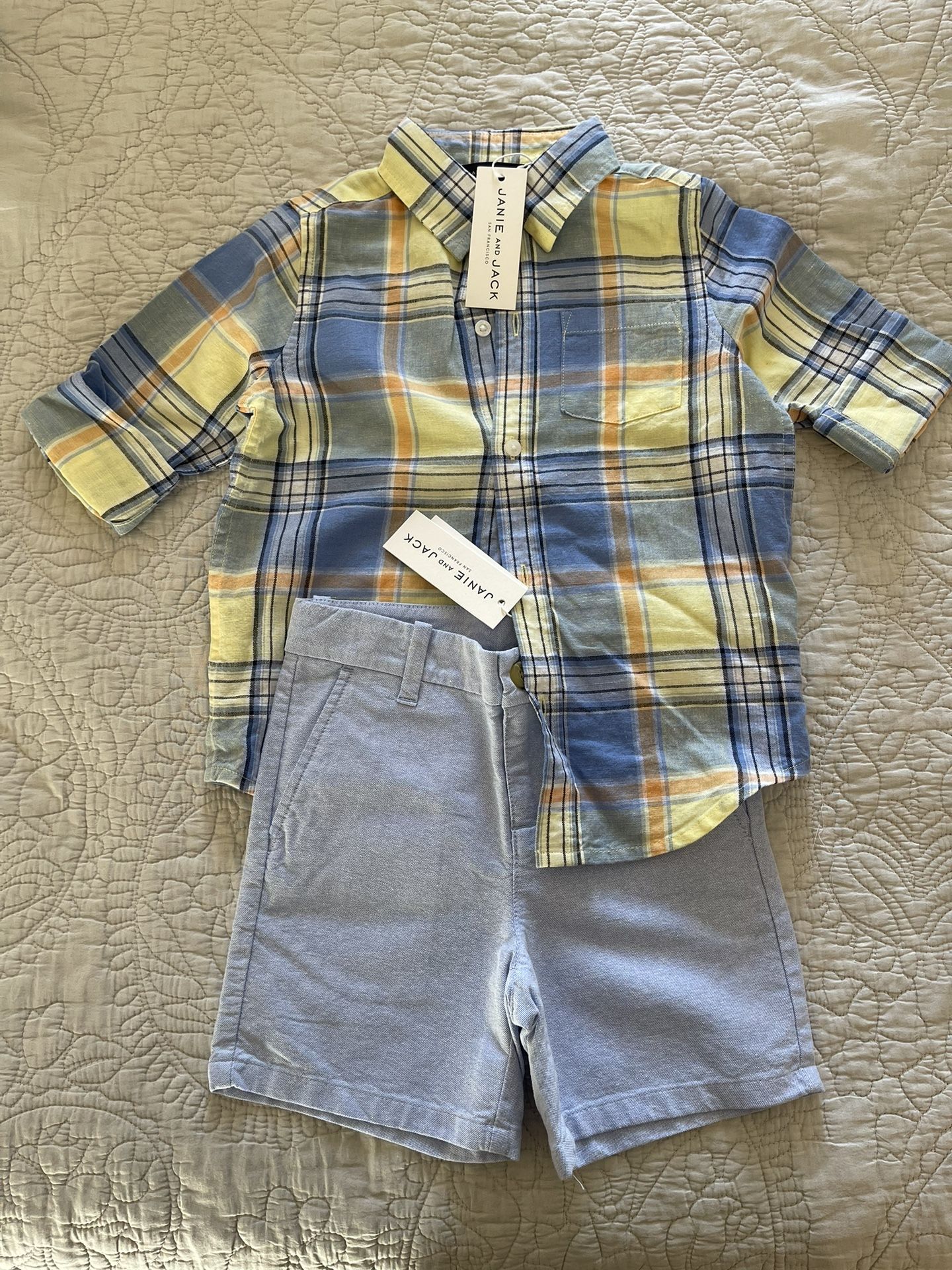 Robe-combinaison (overall Dress) Janie & Jack Pour Fille Taille 6 - Neuve Avec étiquettes, Multicolore Avec Noeud