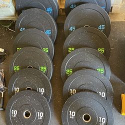Bumper Plate Set With Barbell