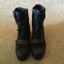 Black Kevlar Converse Heeled Boots