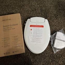 Brondell Bidet Toilet Seat, Non-Electric Swash Ecoseat, Fits Elongated Toilets, White - Dual Temperature, Dual Nozzle System - Bidet with Easy Install
