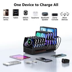 300W Charging Station with 24 Ports, USB Fast Charger for Multiple Devices
