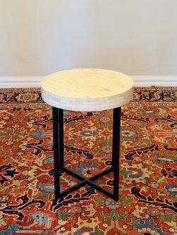 Round Mosaic Side Table – Modern Accent Table