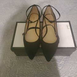 Nine West Women Suede Pointy Flats Size 8.5-new
