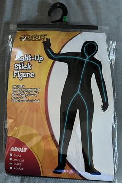 Blue Light Up Stick Figure (adult) Costume 