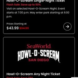 Sea World Howl-O-Scream 2 Tickets