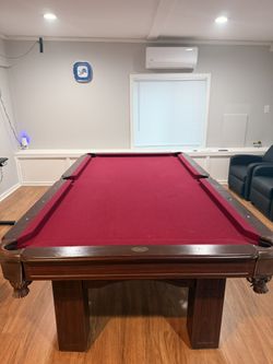 Sportcraft Pool Table Set – Red Felt – Includes Cues & Wall Rack