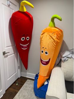 HB Leisure Giant Carnival Prize Plush Chili Peppers – Set of 2 – 61–63” (156–160 cm)