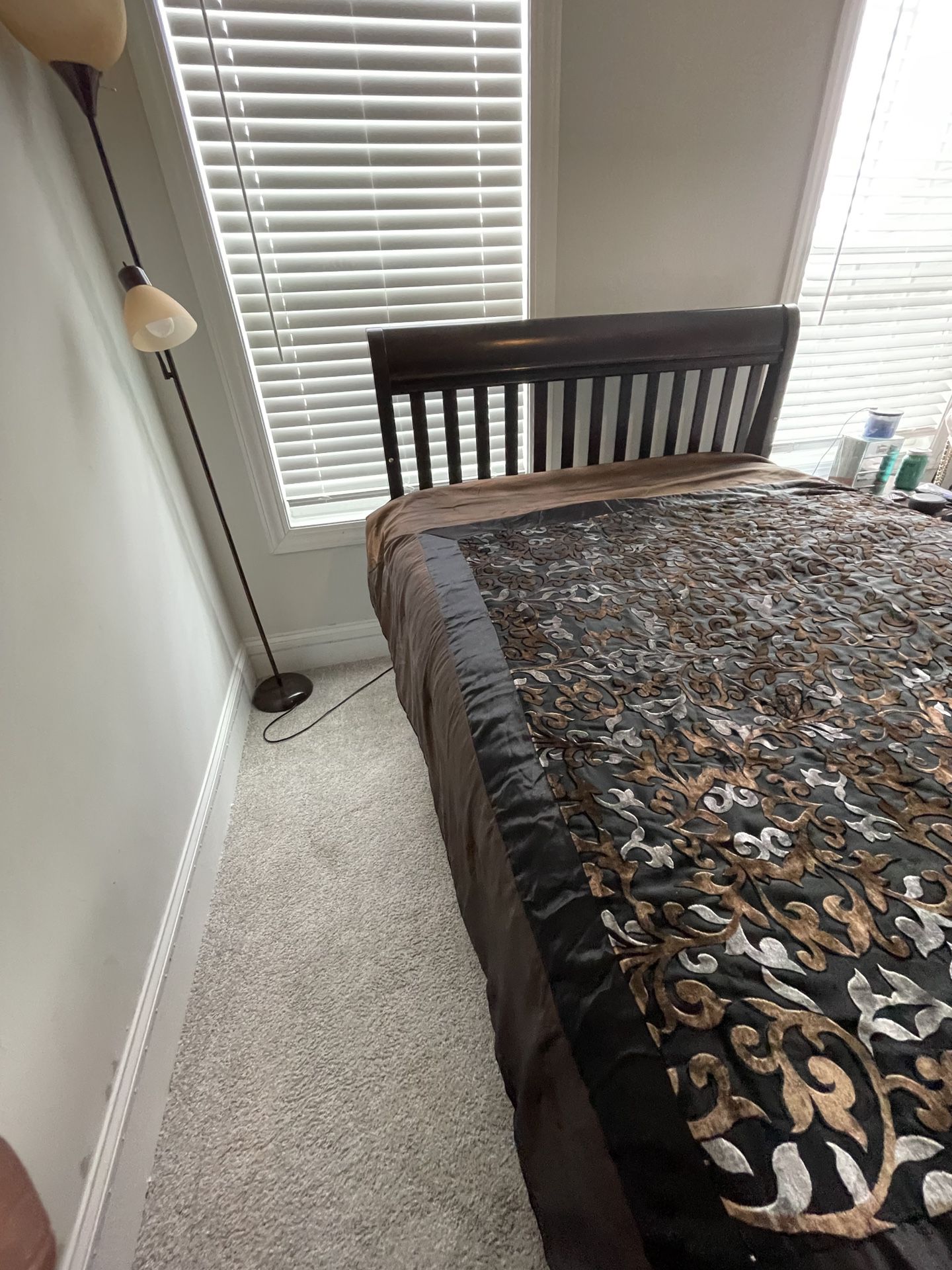 Full Size Bed With Mattress and box spring  (Sleigh)