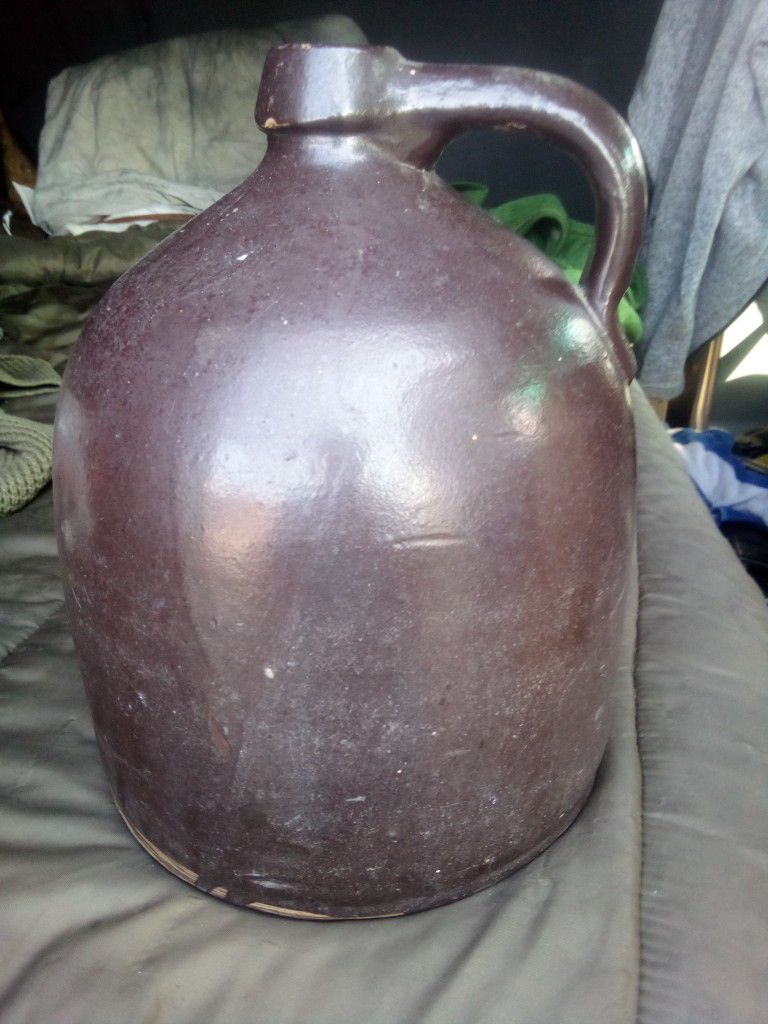 Early 1900s Primitive Beehive Stoneware Whiskey Jug 