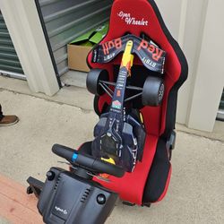 Racing Simulator Chair with Logitech G29 Wheel and Pedals  with bonus f1 display